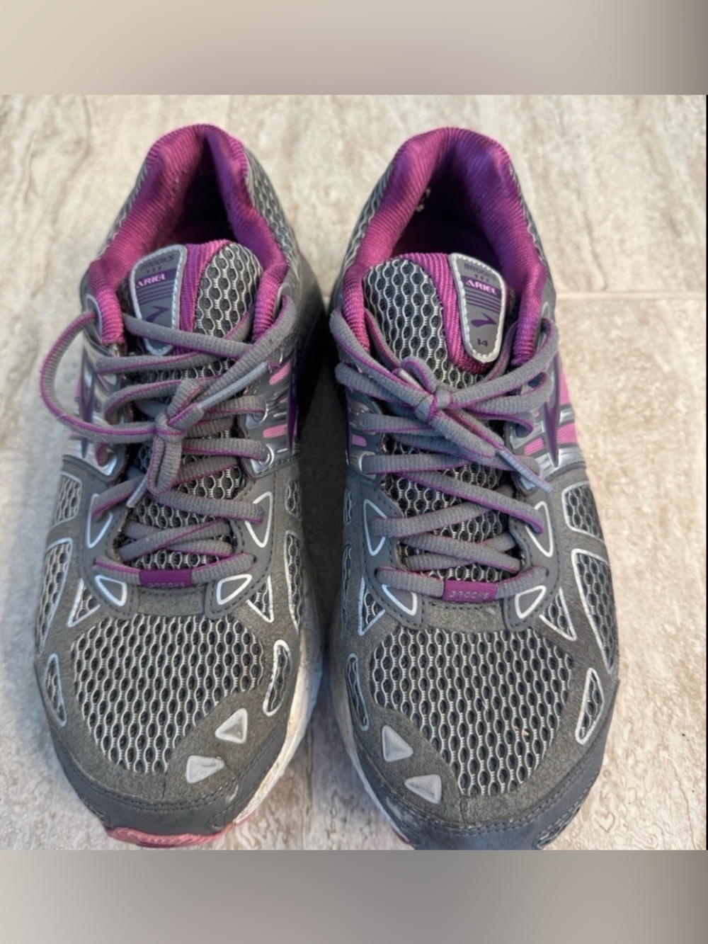 Women's Brooks Ariel 14 Running & Walking Sneakers in Gray/Purple